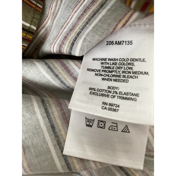 Columbia Vertex Men’s Brown Stripes Buttom Up Long Sleeve Shirt Size Medium - Picture 5 of 6